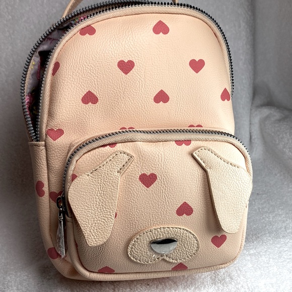 BETSEY Johnson Mini Dog Backpack Peach Hearts Rare Brand New Excellent Tags Seal - Picture 10 of 11